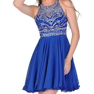 Royal blue short pageant / prom dress